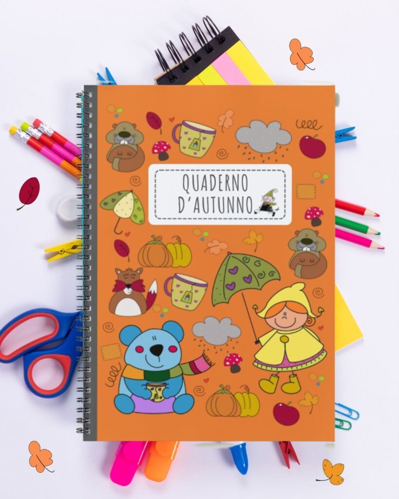“Quaderno d’autunno con attività creative per bambini da stampare in PDF